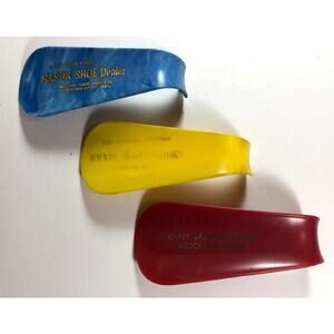 Lot of 3 Vintage Shoe Horns – 2 Knapp & 1 Mason Shoe Dealer vn